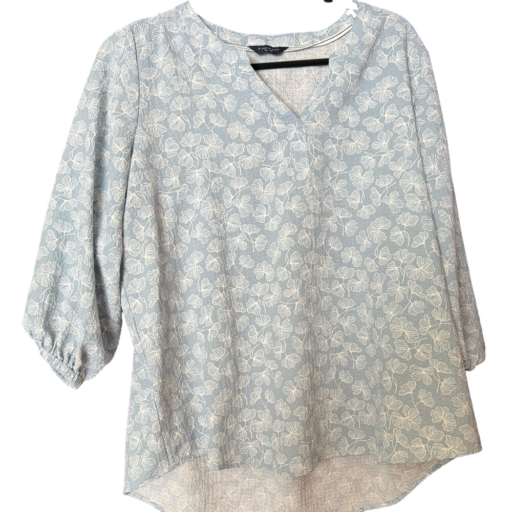 Denver‎ Hayes Woman Floral Top Women's Blue XL